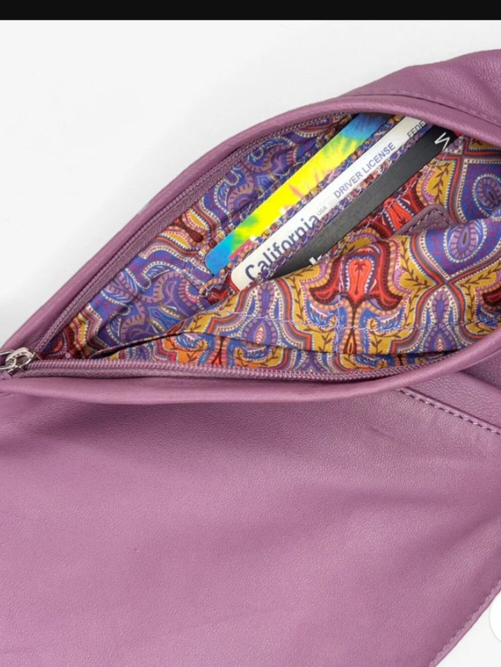Lotus Leather Sash Bag, Purple - Picture 3 of 4